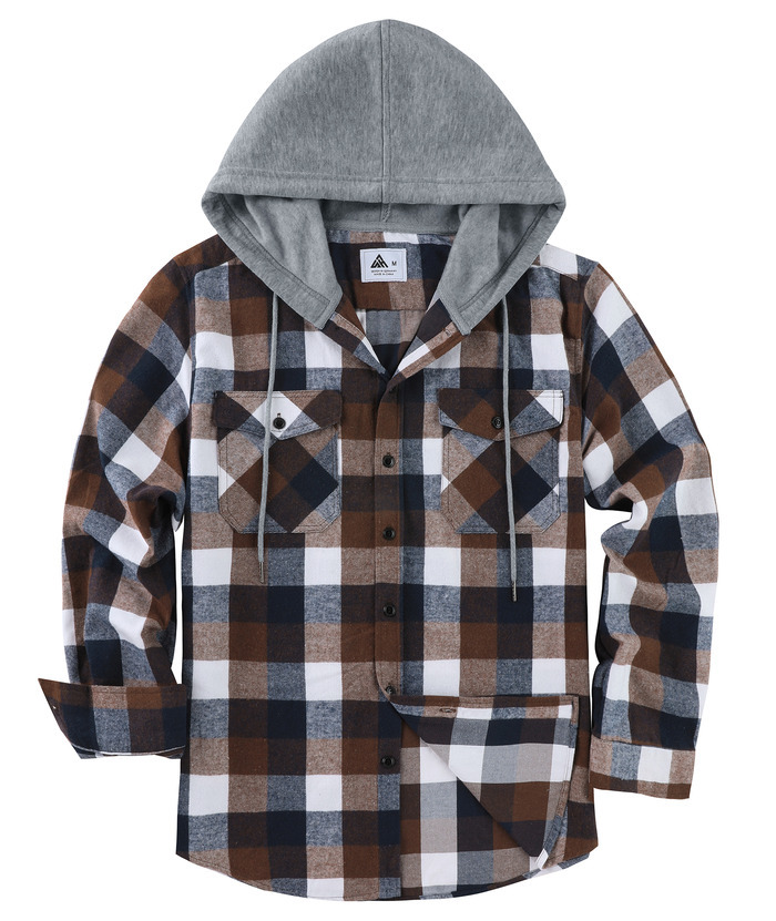 ZITY Men's Button Up Plaid Flannel Shirt-ZPK006183 | Zitysports