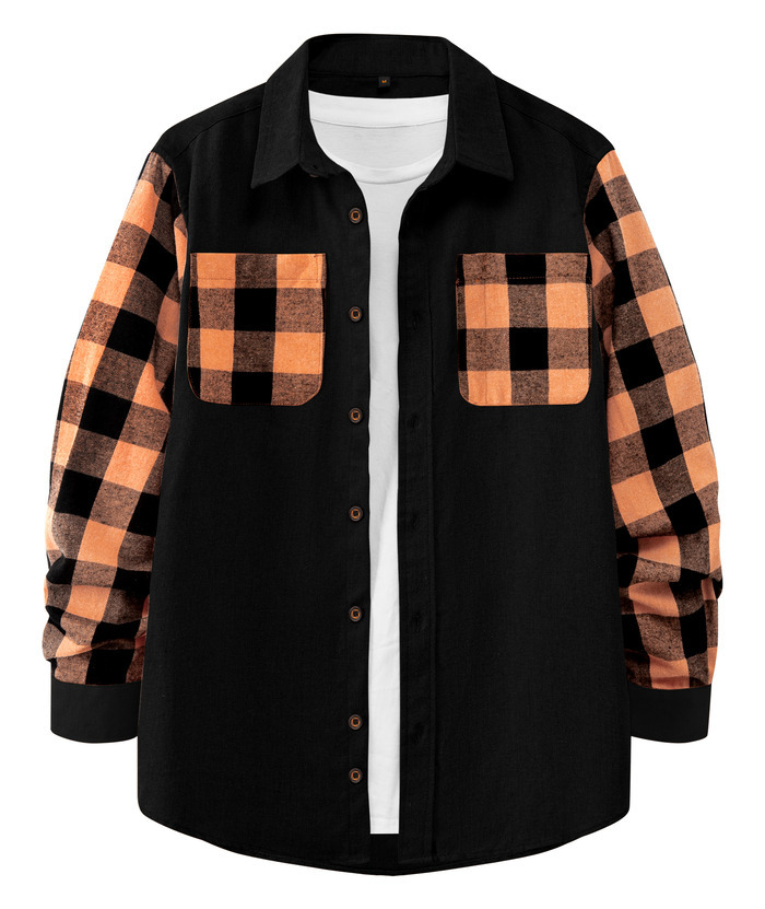 ZITY Men's Plaid Sweatshirt Button Down with Two Pocket-ZPK007276 | Zitysports
