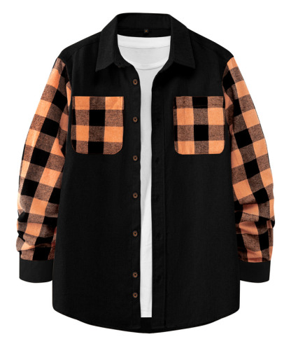 ZITY Men's Plaid Sweatshirt Button Down with Two Pocket-ZPK007276 | Zitysports