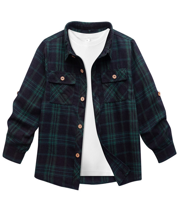 ZITY Men's Long Sleeve Casual Button Down Plaid Flannel Shirt-ZPK005339 | Zitysports