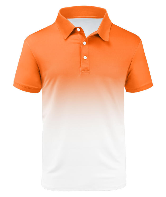 ZITY Men's Summer Dri Fit Gradient Golf Polo Shirt-CFMPO00034