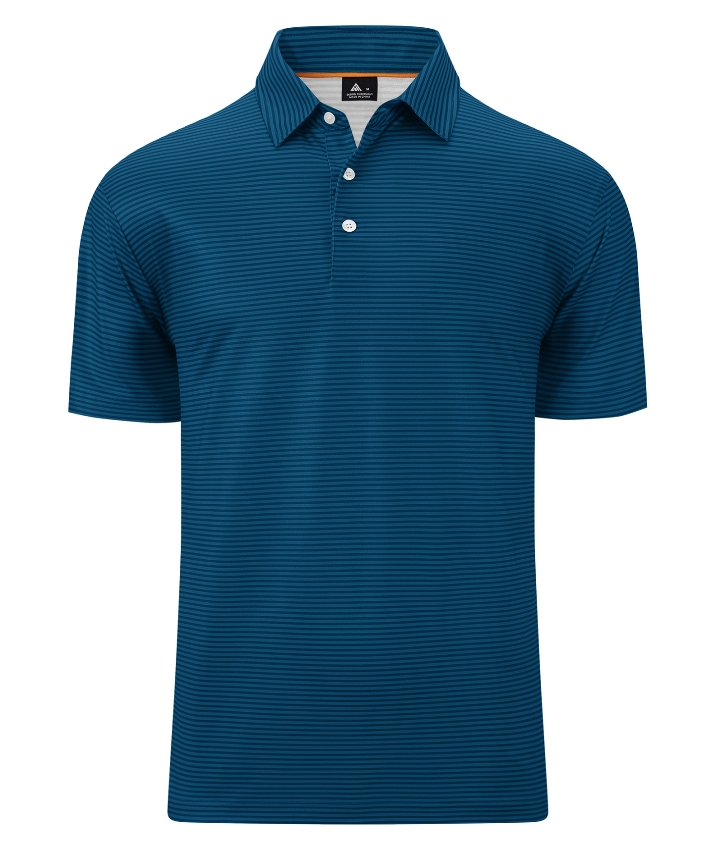 ZITY Men's Button Up Dri Fit Strip Polo Shirt-TUMPO00062