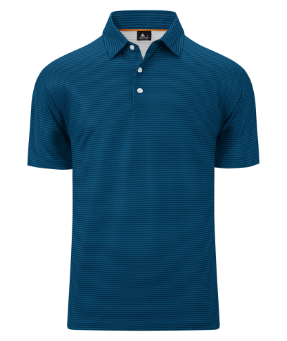 ZITY Men's Button Up Dri Fit Strip Polo Shirt-TUMPO00062