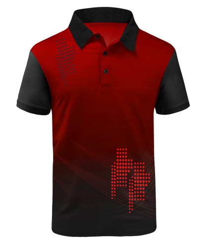 ZITY Men's Button Up Slim Fit Printed Polo Shirt-APOH700039