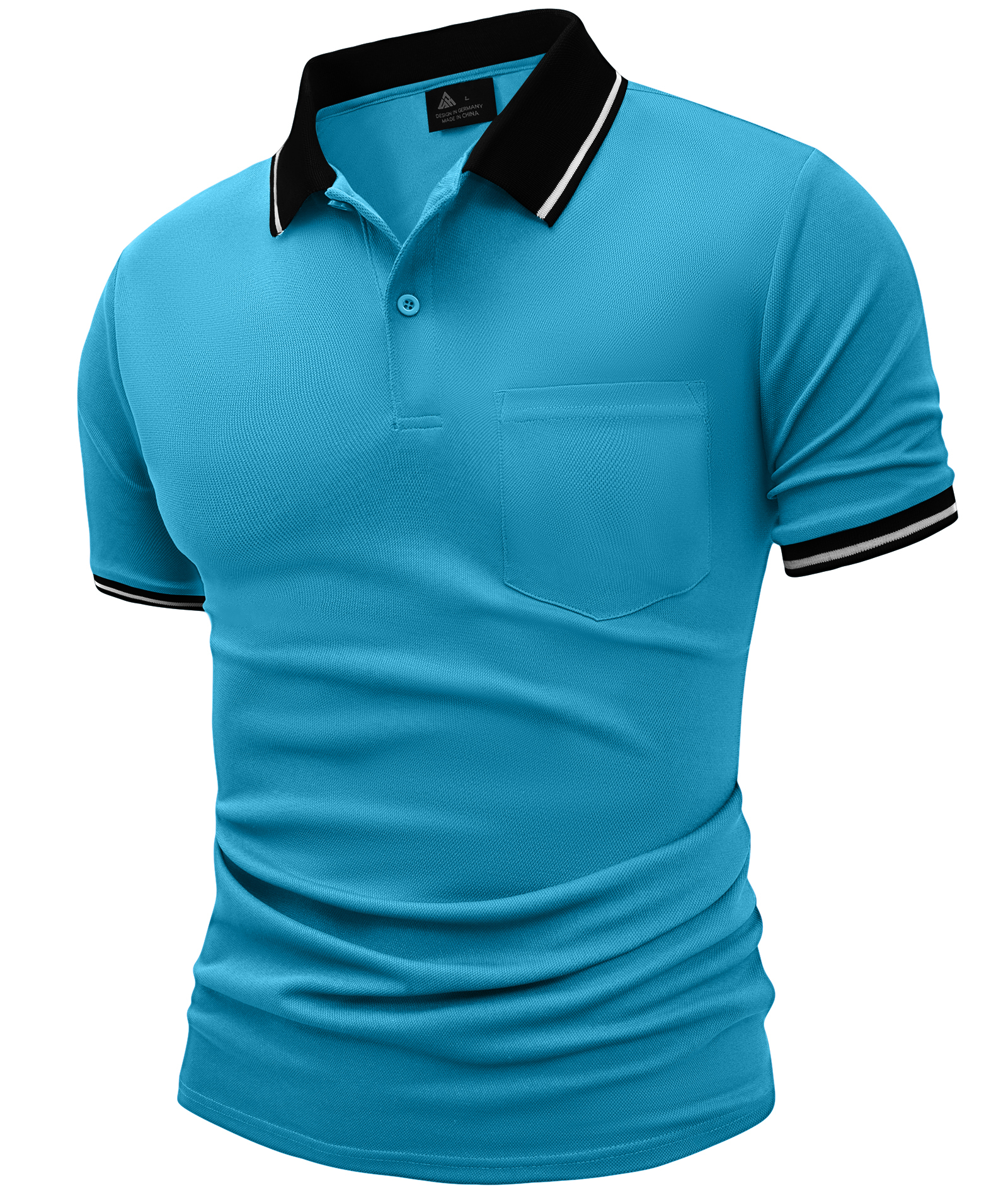 ZITY Men's Contrast Collar Slim Fit Polo Shirt-CUMPO05144