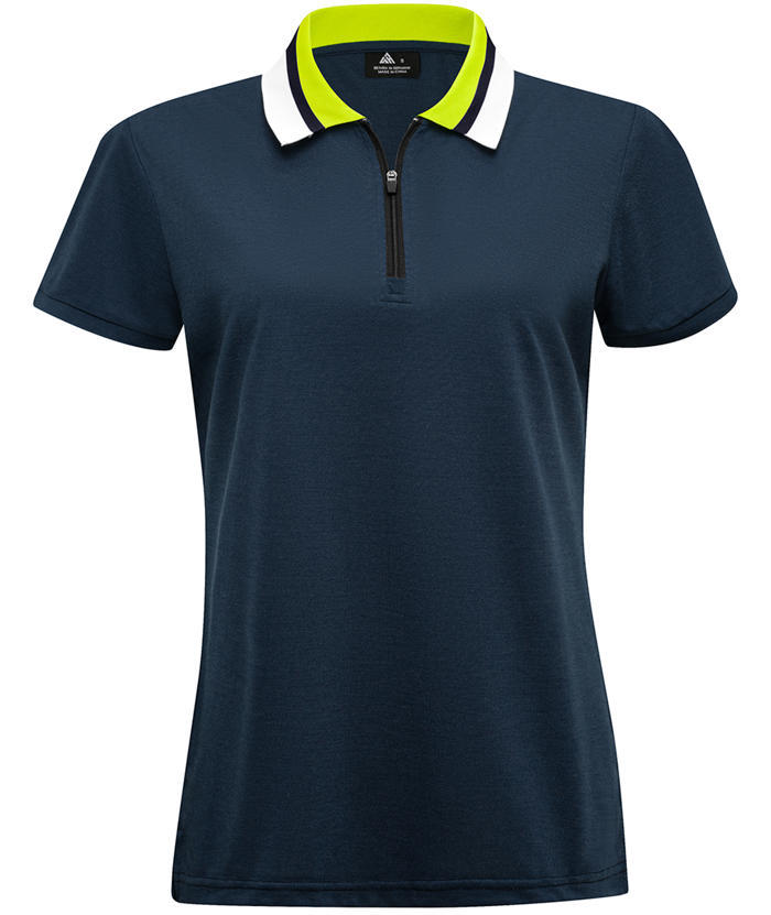 Navy women's sports polo shirt - Solid color slim fit casual design