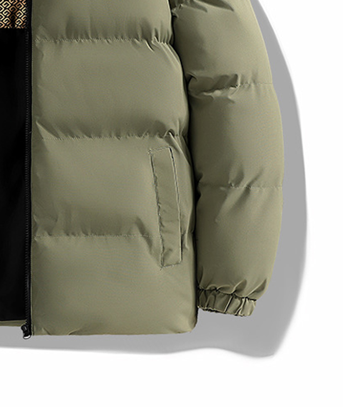 ZITY Men's Casual Full Zip Up Stand Collar Puffer Jacket- DUMFC05561