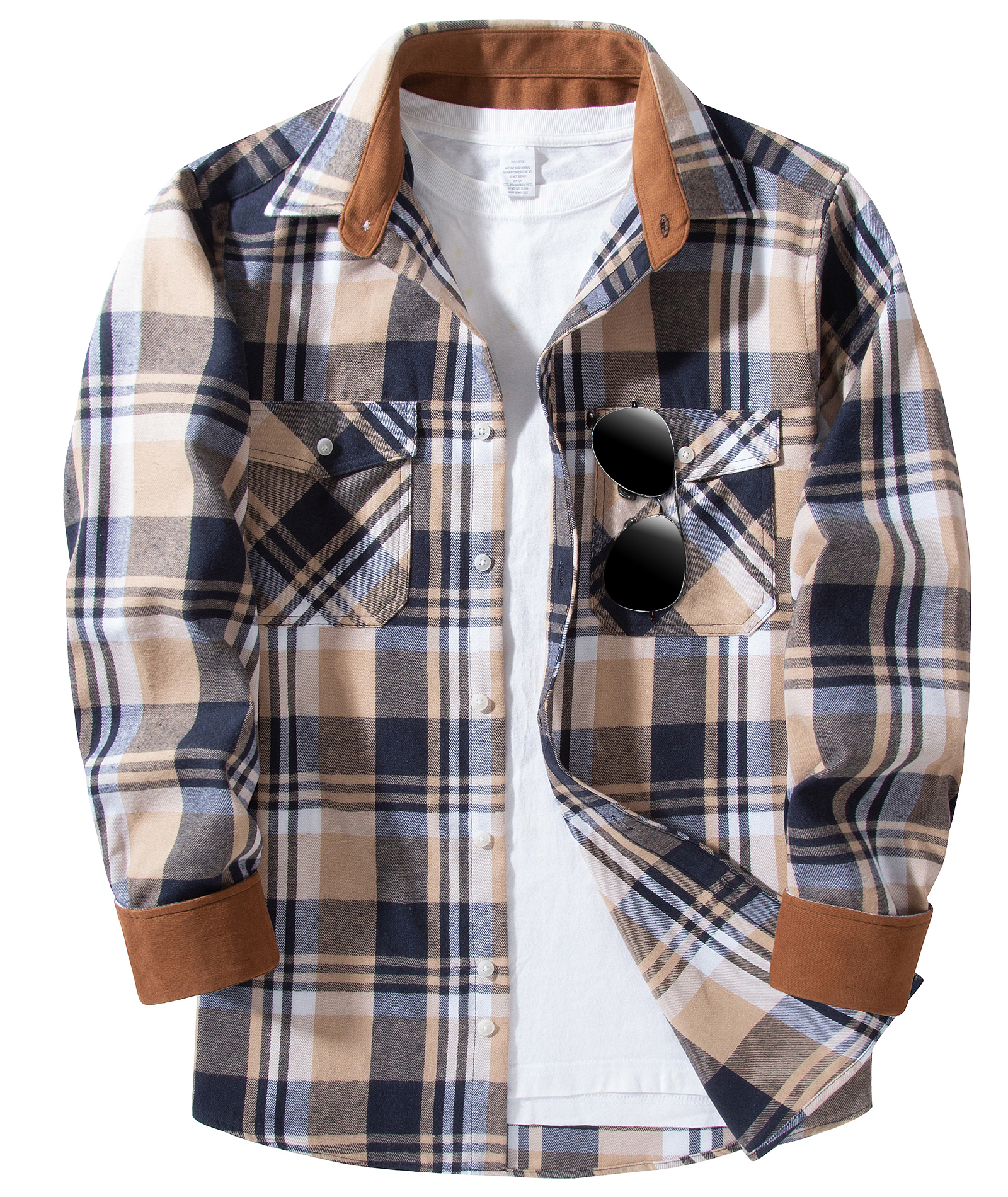 orange plaid shirt