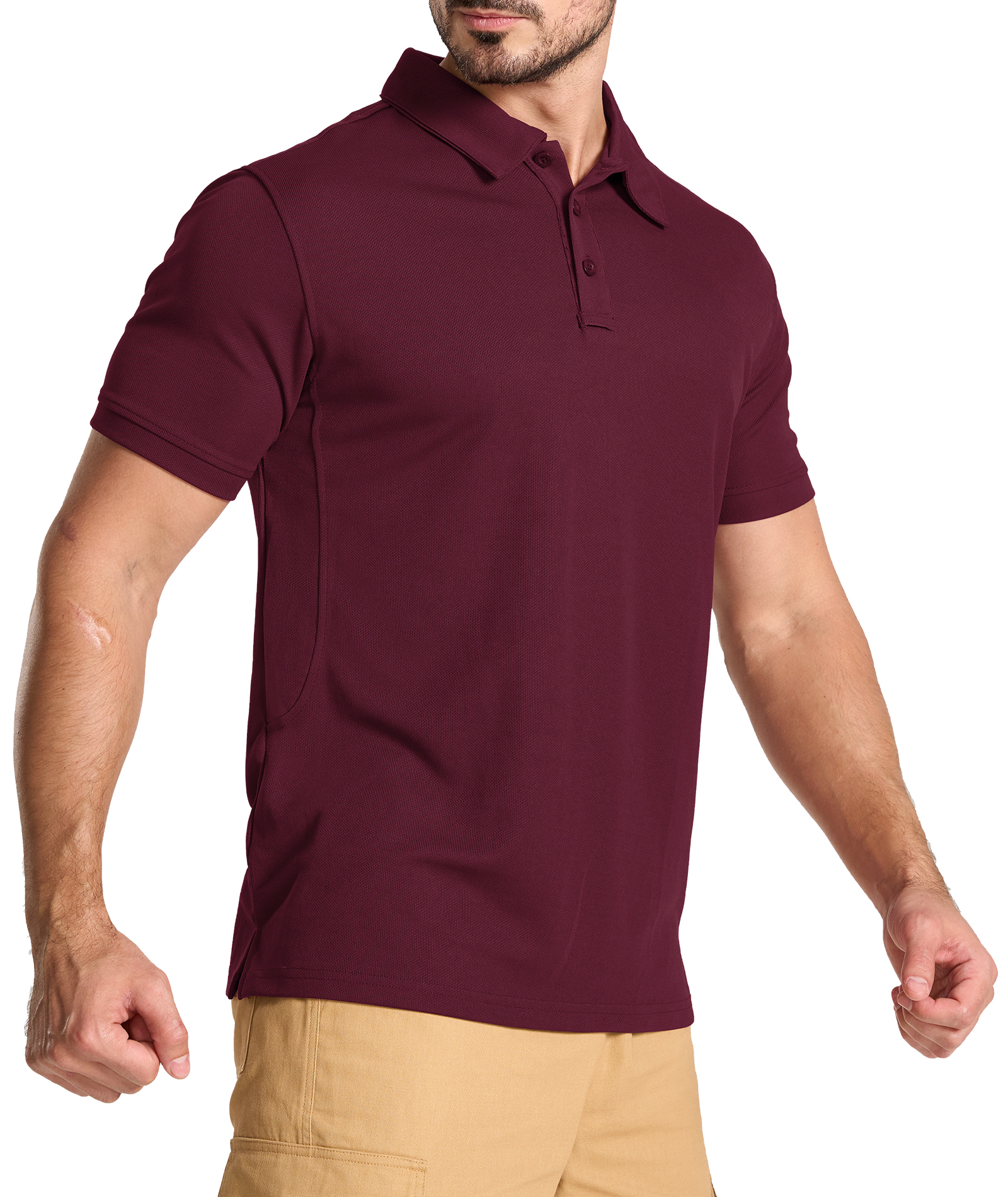 ZITY Men's Slim Fit Button Up Golf Polo Shirt-CUMPO03930