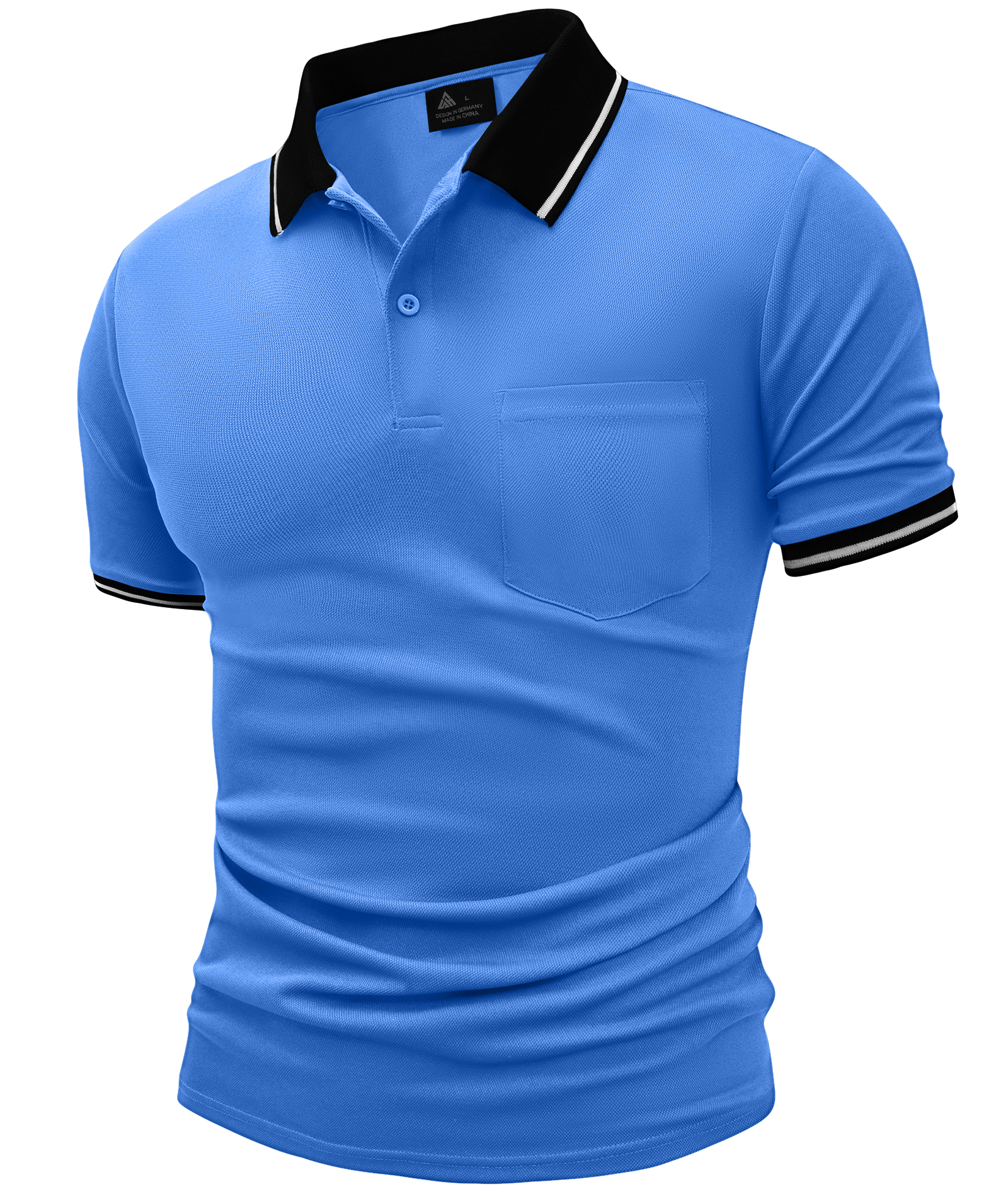 ZITY Men's Contrast Collar Slim Fit Polo Shirt-CUMPO05144