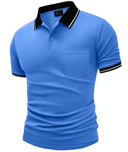 ZITY Men's Contrast Collar Slim Fit Polo Shirt-CUMPO05144