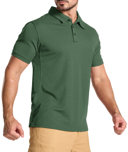 ZITY Men's Slim Fit Button Up Golf Polo Shirt-CUMPO03930