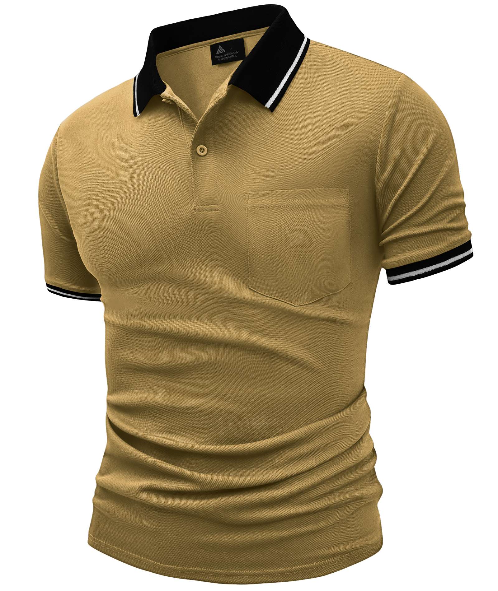 ZITY Men's Contrast Collar Slim Fit Polo Shirt-CUMPO05144