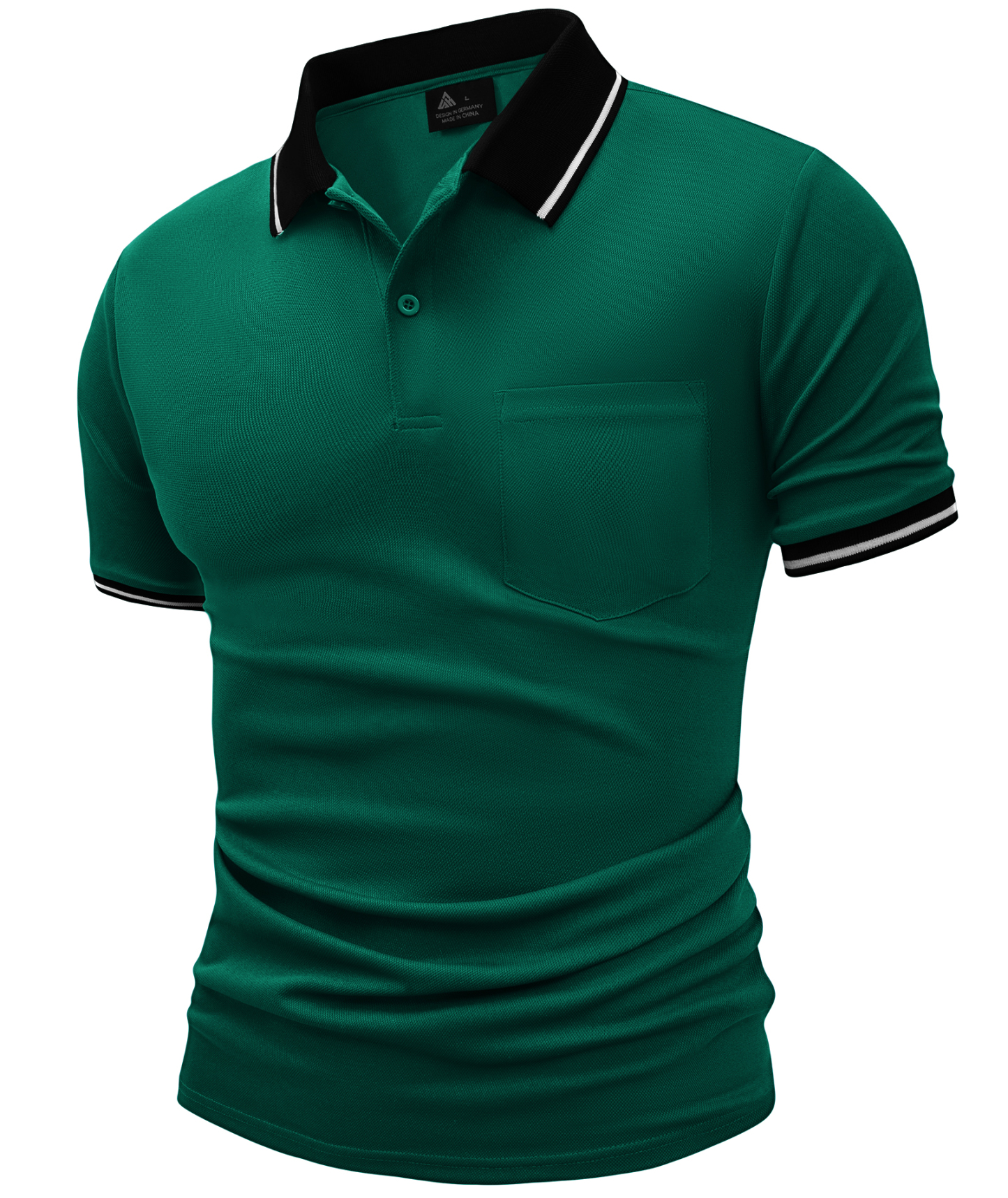 ZITY Men's Contrast Collar Slim Fit Polo Shirt-CUMPO05144