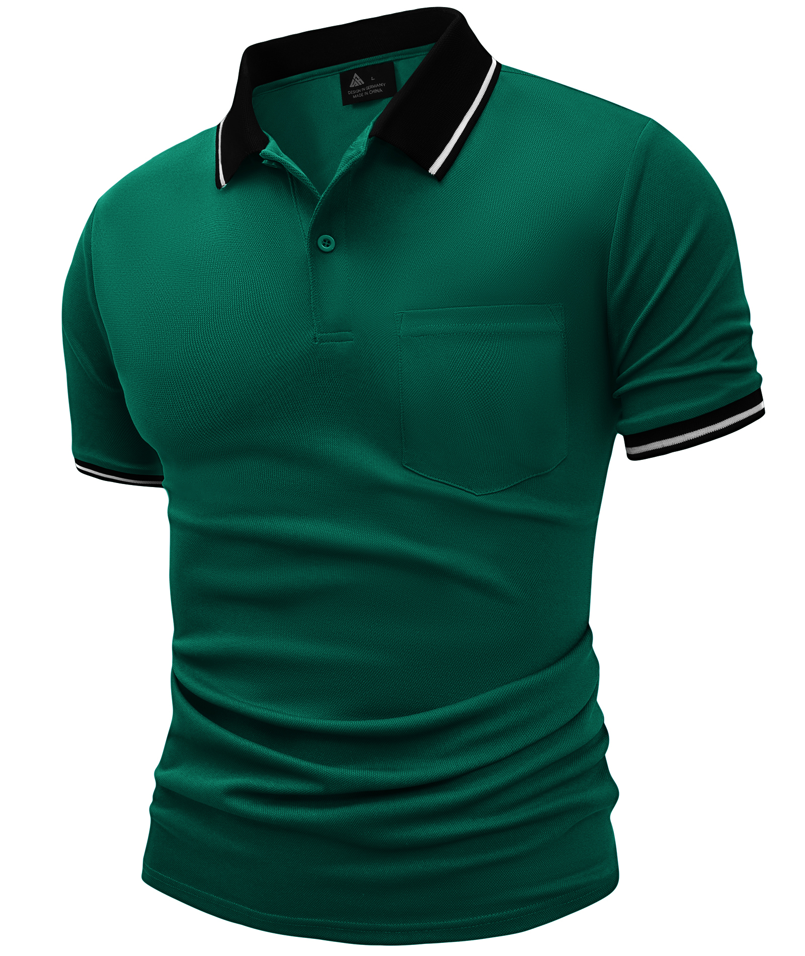 ZITY Men's Contrast Collar Slim Fit Polo Shirt-CUMPO05144