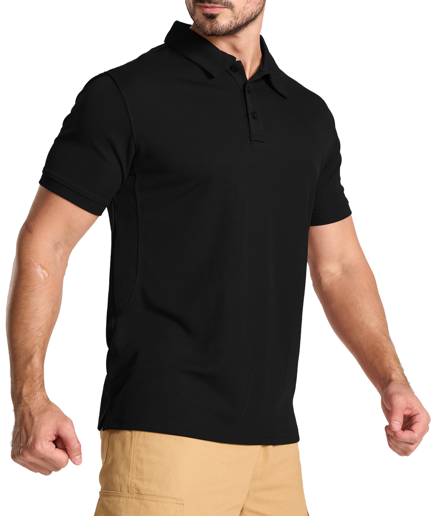 ZITY Men's Slim Fit Button Up Golf Polo Shirt-CUMPO03930