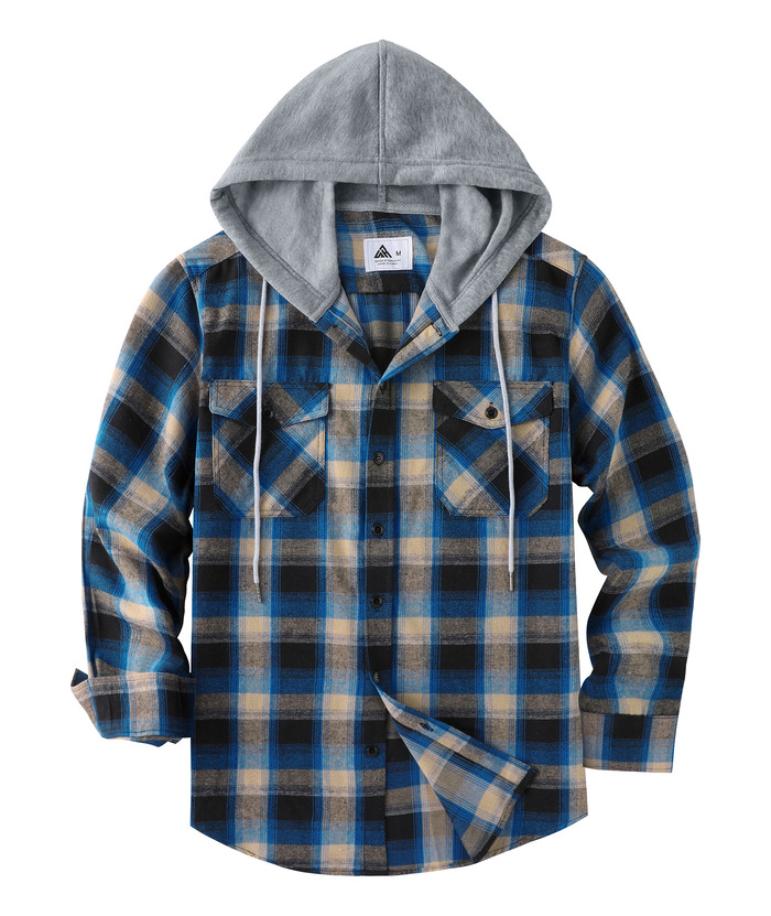 ZITY Men's Button Up Plaid Flannel Shirt-ZPK006183 | Zitysports