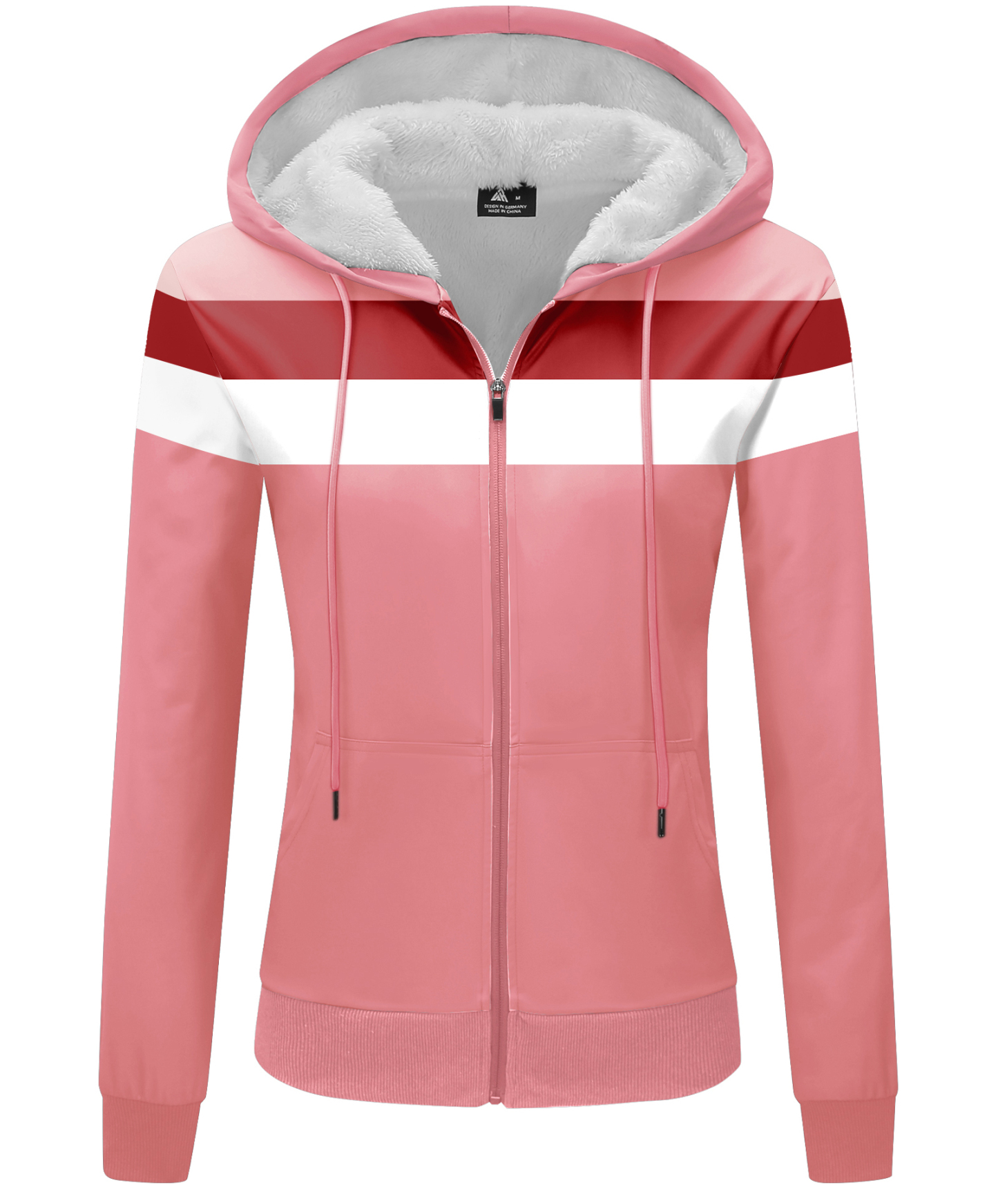 ZITY Women's Long Sleeve Color Block Warm Fleece Hoodie-CUWFH01395