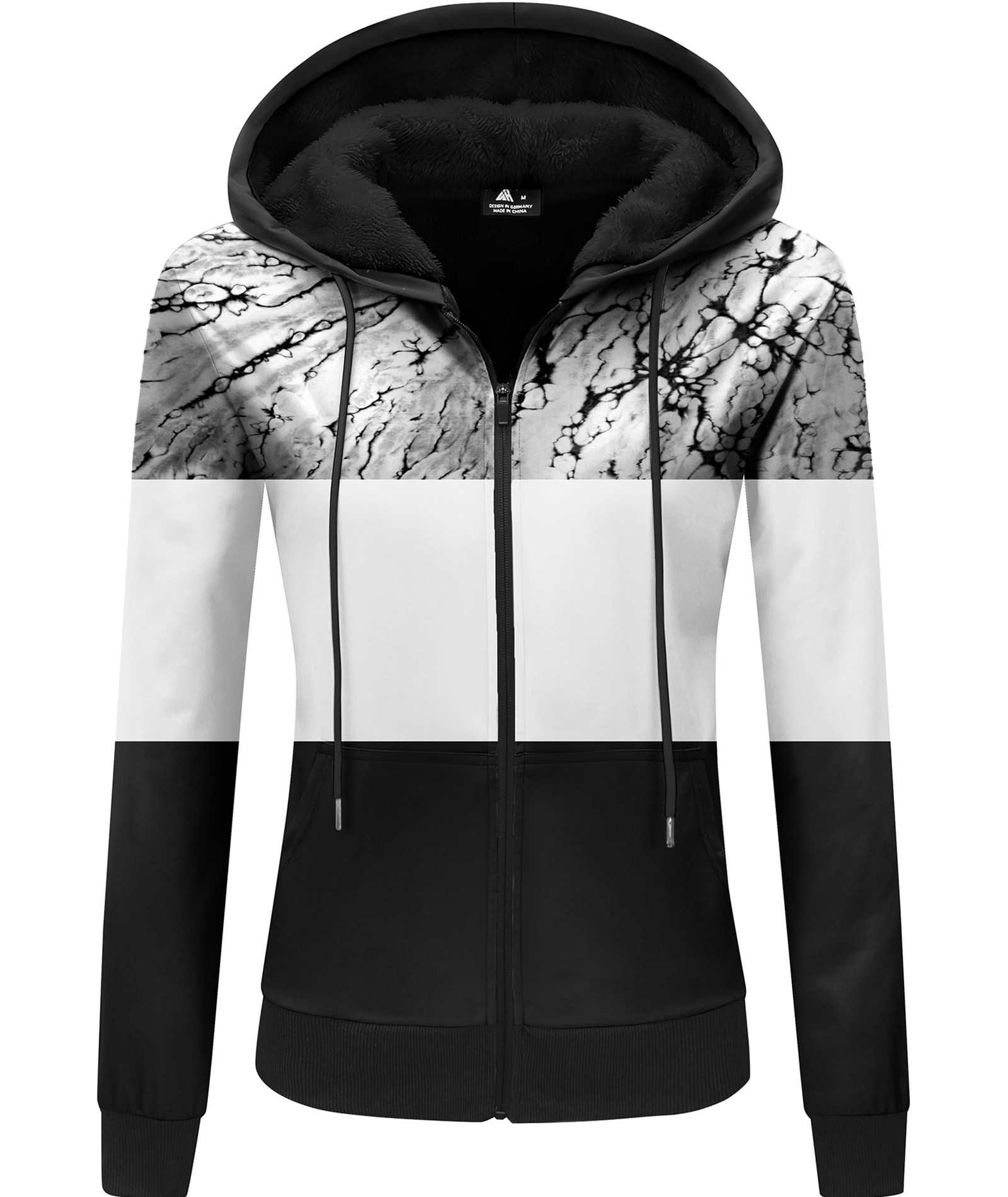 ZITY Women's Zip Up Thick Sherpa Lined Fleece Hoodie-CUWFH01530