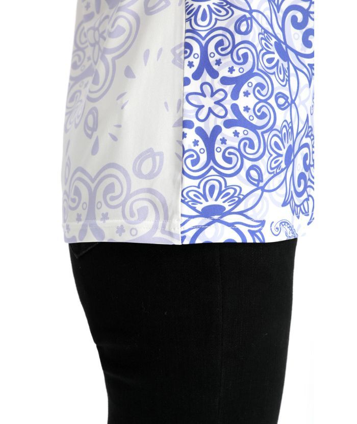 ZITY Women's Slim Fit Flower Print Golf Polo Shirt-CFWZZ00032