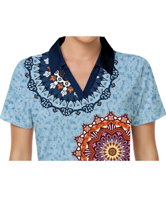 ZITY Women's Slim Fit Printed Golf Polo Shirt-CFWZZ00037