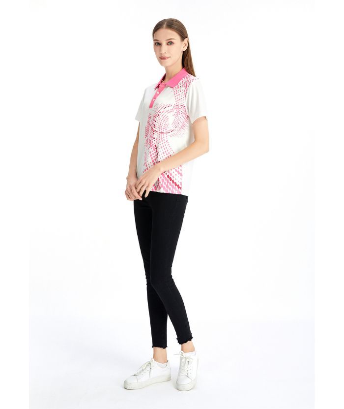 ZITY Women's Pink Dri Fit Golf Polo Shirt-CFWTX00034