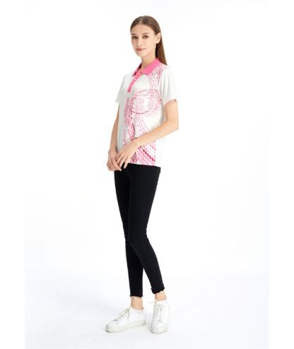 ZITY Women's Pink Dri Fit Golf Polo Shirt-CFWTX00034
