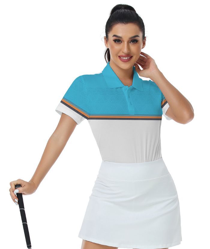 ZITY Women's Dri Fit Button Up Golf Polo Shirt-CUWPO01297