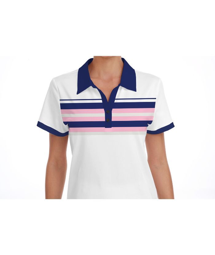 ZITY Women's Striped Slim Fit Sports Polo Shirt-CUWPO01341