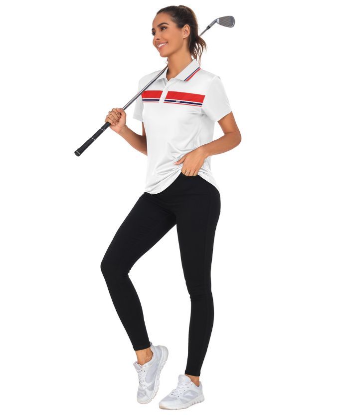 ZITY Women's Dri Fit White Golf Polo Shirt-CUWPO01937