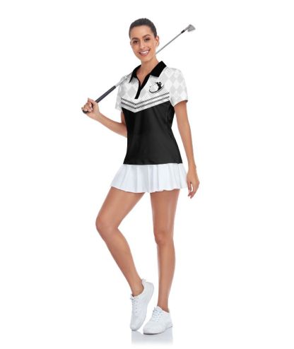 ZITY Women's Dri Fit Color Block Golf Polo Shirt-CUWPO01560