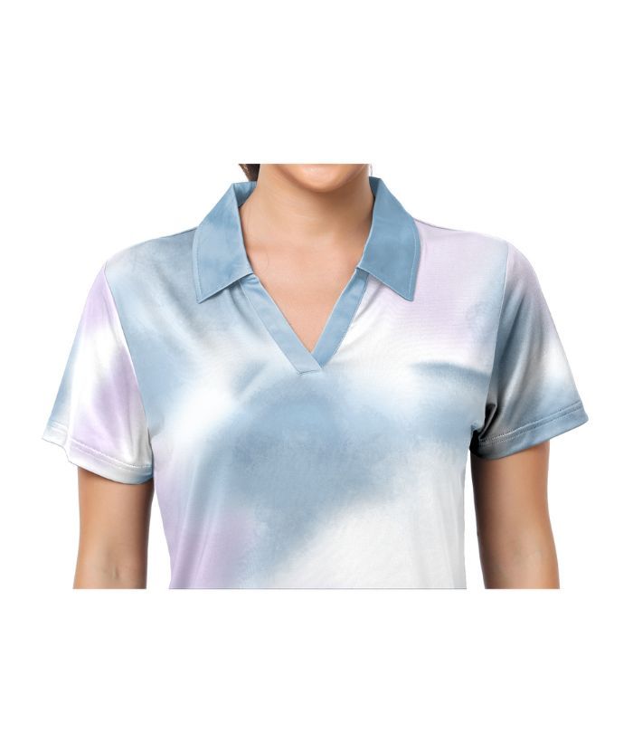 ZITY Women's Dri Fit V Neck Golf Polo Shirt-CUWPO01993