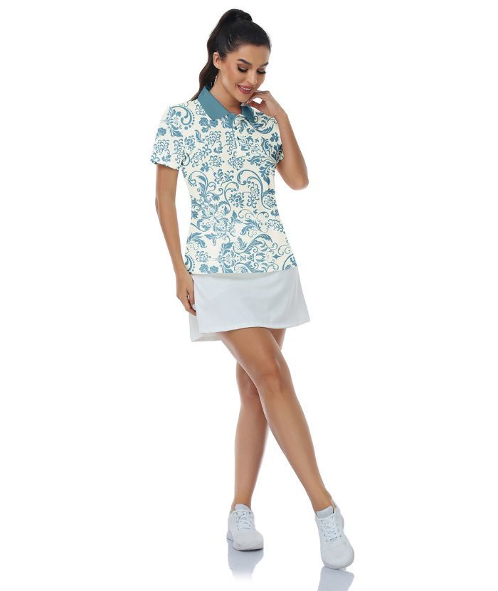 ZITY Women's Totem Pattern Dri Fit Golf Polo Shirt-CUWPO01571