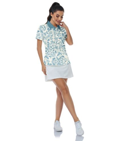 ZITY Women's Totem Pattern Dri Fit Golf Polo Shirt-CUWPO01571