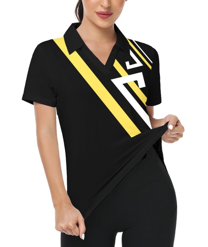 ZITY Women's Black Dri Fit Sports Polo Shirt-CUWPO01575