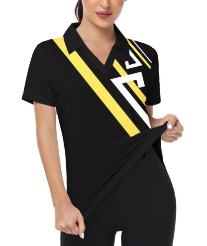 ZITY Women's Black Dri Fit Sports Polo Shirt-CUWPO01575