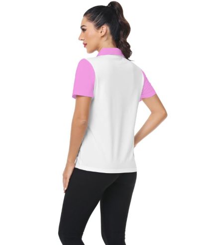 ZITY Women's Dri Fit V Neck Casual Golf Polo Shirt-CUWPO01577