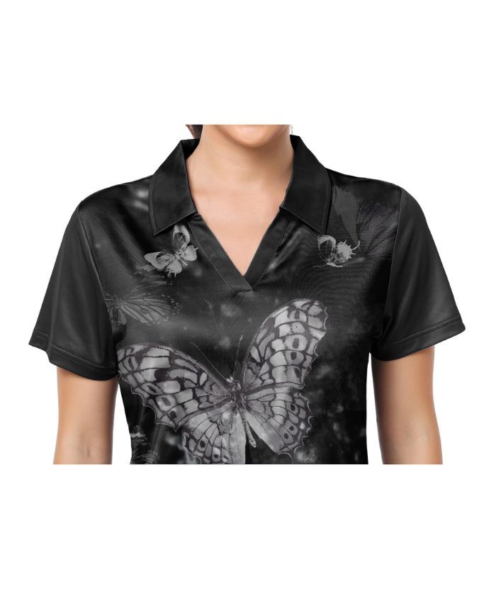 ZITY Women's V Neck Dri Fit Golf Polo Shirt-CUWPO02017