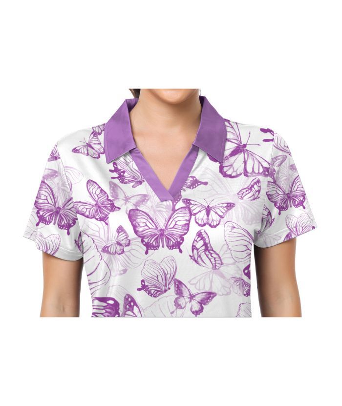 ZITY Women's V Neck Dri Fit Golf Polo Shirt-CUWPO02019