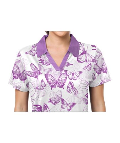 ZITY Women's V Neck Dri Fit Golf Polo Shirt-CUWPO02019