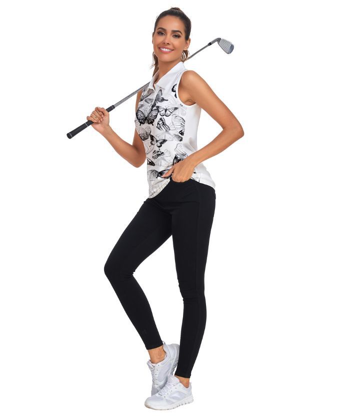 ZITY Women's Sleeveless Dri Fit Golf Polo Shirt-CUWBP02033