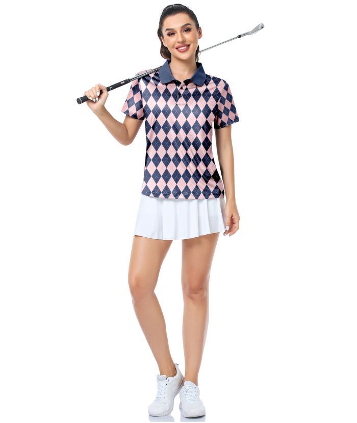 ZITY Women's Button Up Slim Fit Golf Polo Shirt-CUWPO01935