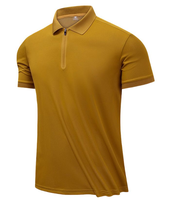 ZITY Men's Casual Slim Fit Quarter Zip Polo Shirt-8337