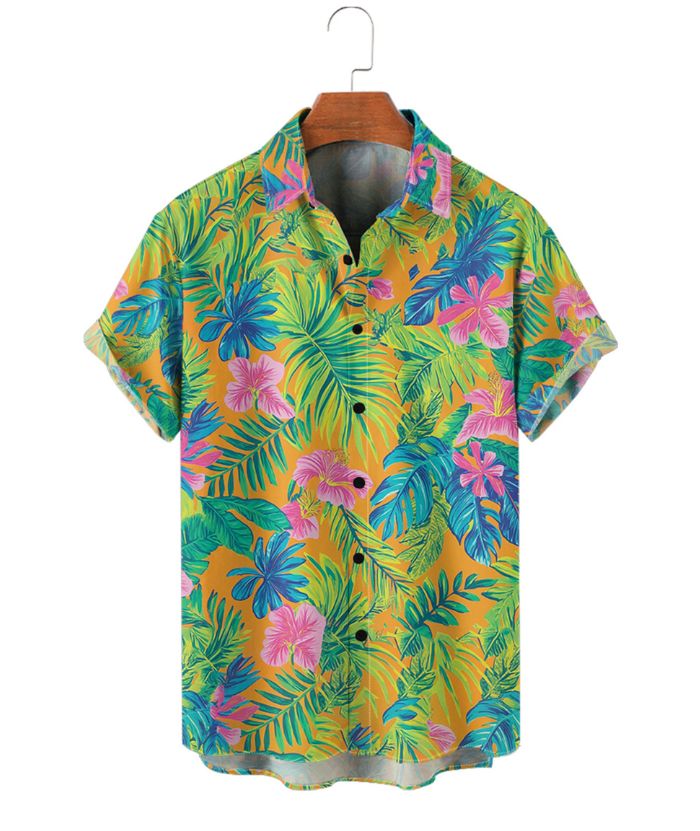 ZITY Tropical Floral Print Hawaiian Shirt 