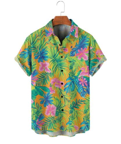 ZITY Tropical Floral Print Hawaiian Shirt 