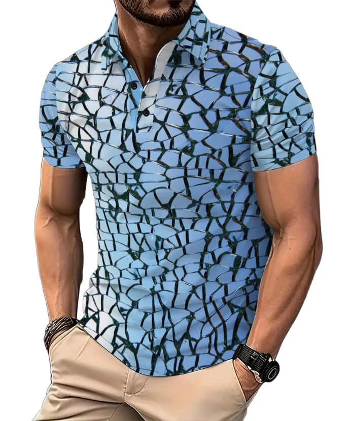 ZITY Men's Summer Printed Polo Shirt