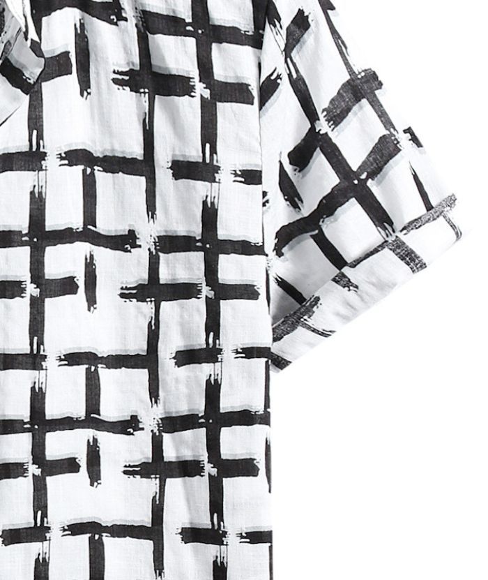ZITY Men's Spring and Summer Printed Shirt