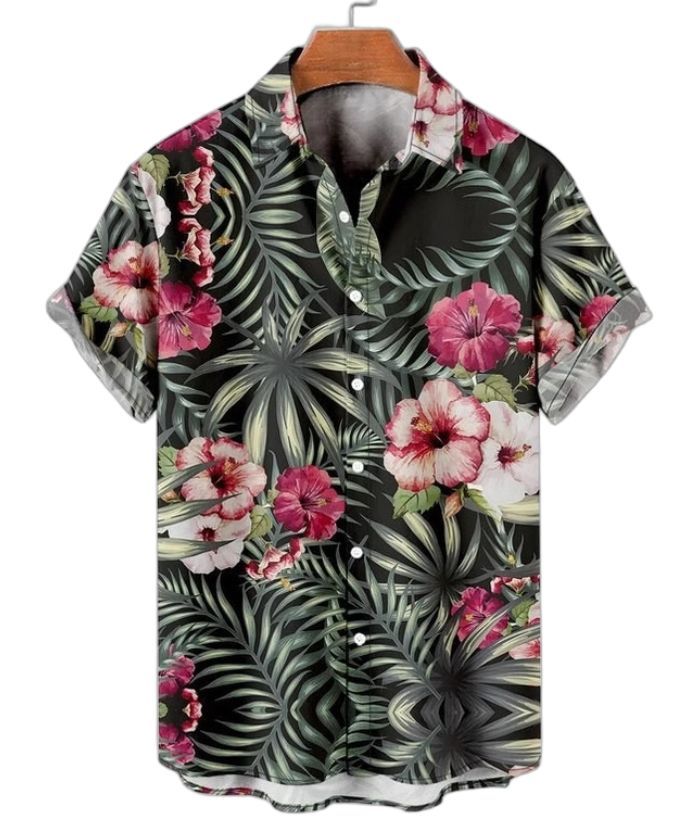 ZITY Men's Large Size Stretch Printed Shirt