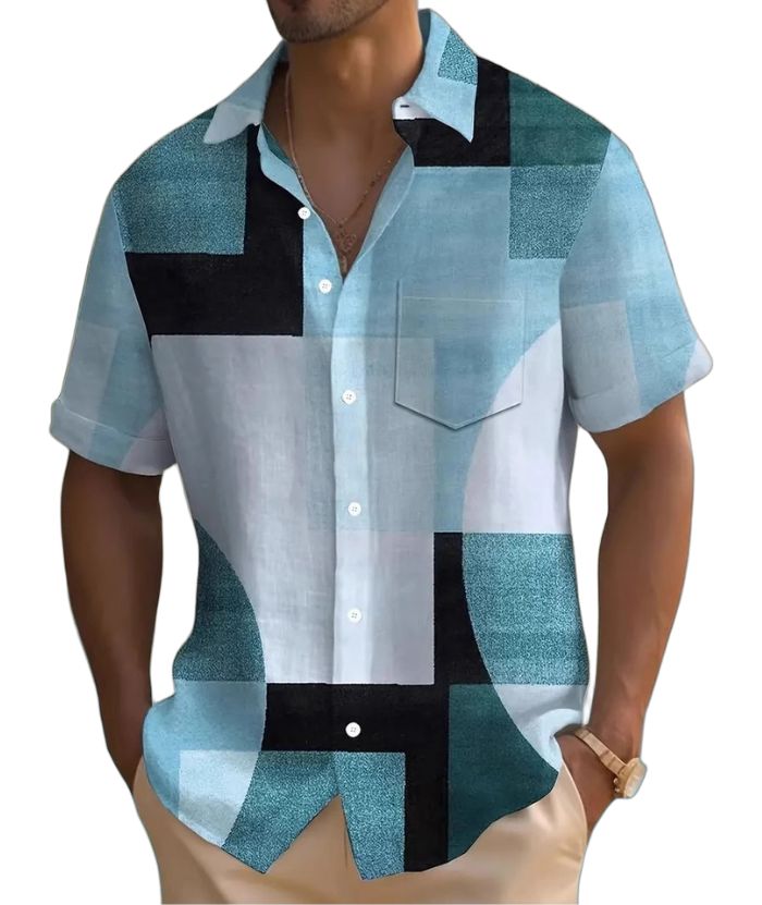 ZITY Men's Chest Pocket Button Up Summer Casual Shirt