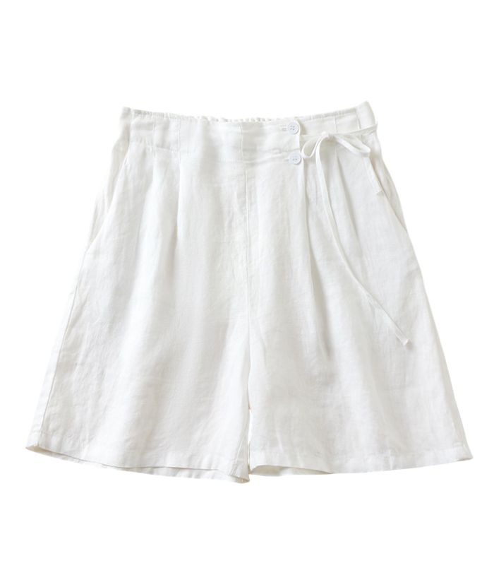 ZITY Women's Retro Casual Linen-Blend Wide Leg Summer Shorts